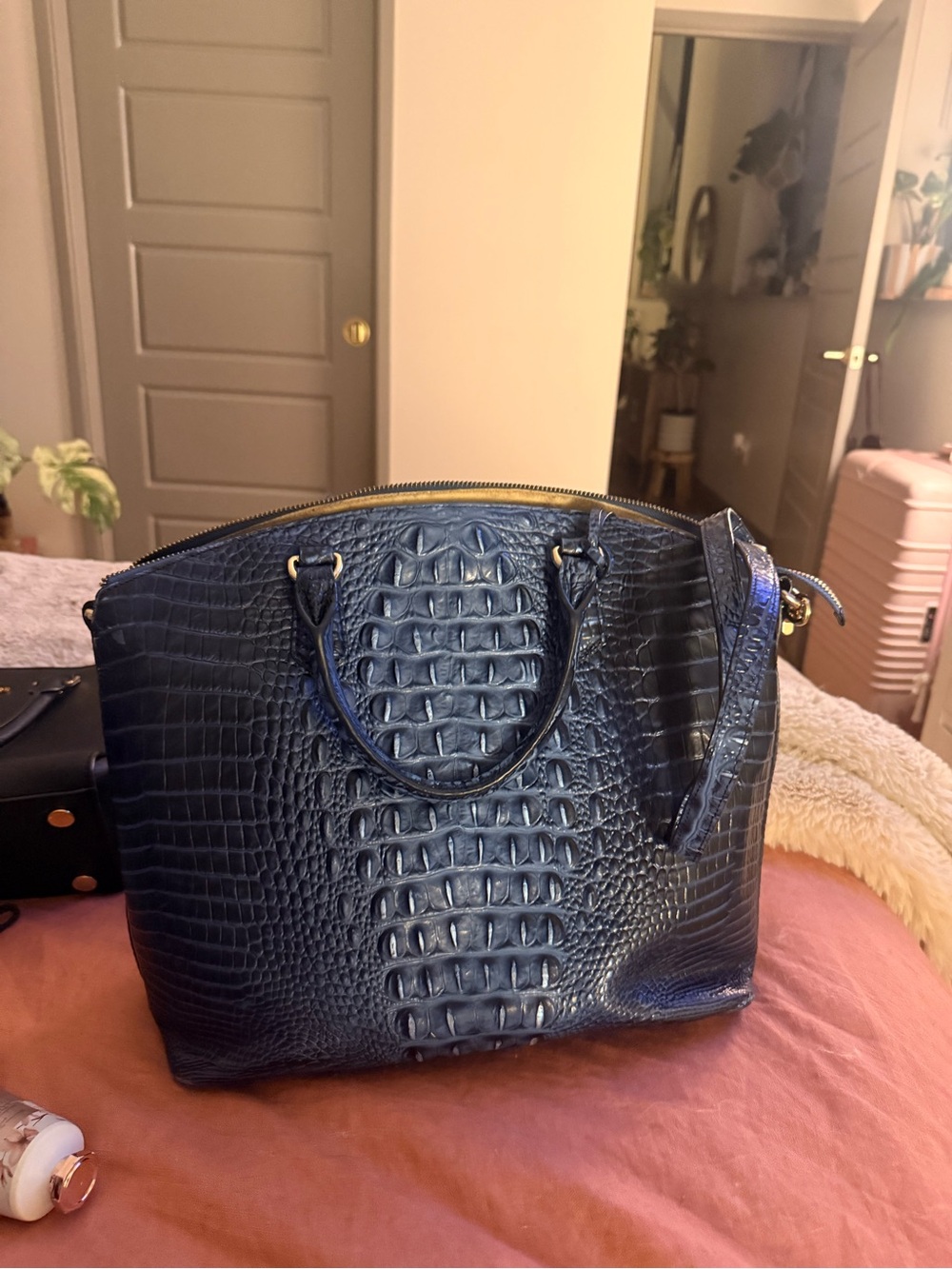 Brahmin Large Duxberry Satchel Maritime Blue